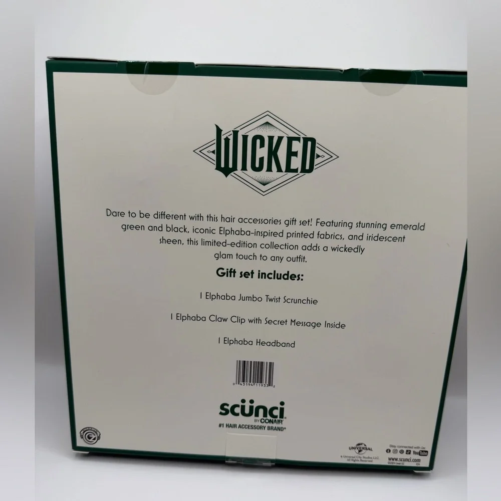 Wicked 3 piece Hair Accessory Gift Set NiB